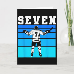 Hockey Boy 7th Birthday Seven Ice Hockey Birthday  Card