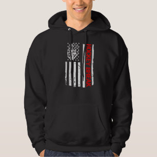Hockey Break Usa Flag Ice Hockey Player Hoodie