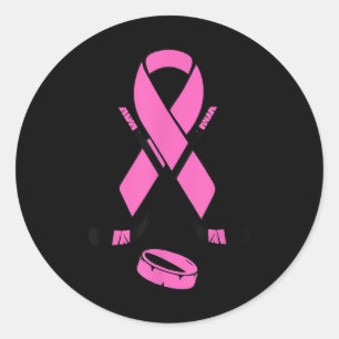Hockey Breast Cancer Awareness Womens Field Hockey Classic Round Sticker