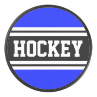 HOCKEY Bright Blue Black White Racing Stripes