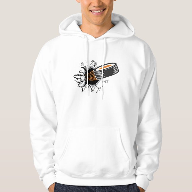 Hockey burster t-shirt hoodie (Front)