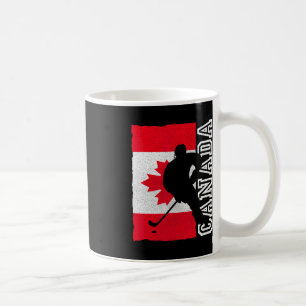 Hockey Canadian Patriotic Flag Coffee Mug