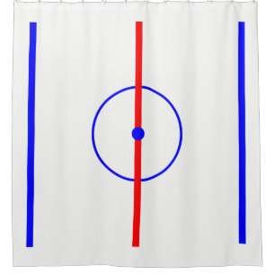 Hockey Centre Ice & Blue Lines Shower Curtain