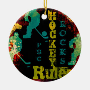 HOCKEY CERAMIC TREE DECORATION