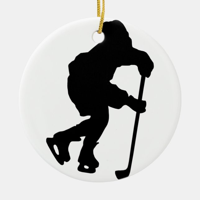 Hockey Ceramic Tree Decoration (Front)