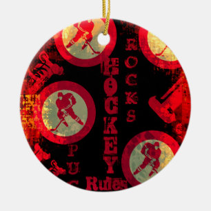 Hockey          ceramic tree decoration