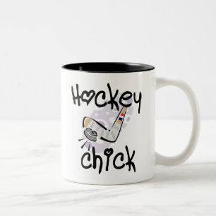 Hockey Chick T-shirts and Gifts Two-Tone Coffee Mug