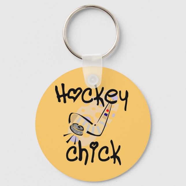 Hockey Chick Tshirts and Gifts Key Ring (Front)