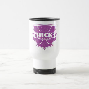 Hockey Chicks With Sticks Travel Mug