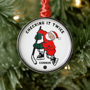 Hockey Christmas Collectable Metal Tree Decoration