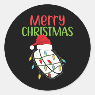 Hockey Christmas Fun Sport Christmas Ice Hockey Xm Classic Round Sticker