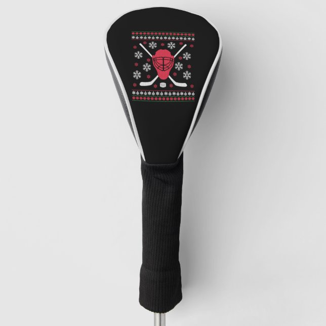 Hockey Christmas Golf Head Cover (Front)