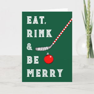 Hockey Christmas Holiday Card