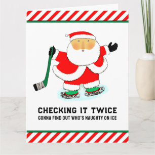 Hockey Christmas Holiday Cards