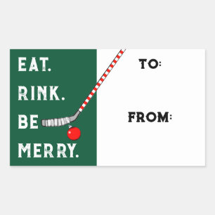 Hockey Christmas Holiday Gift Tags