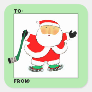 Hockey Christmas Holiday Gift Tags