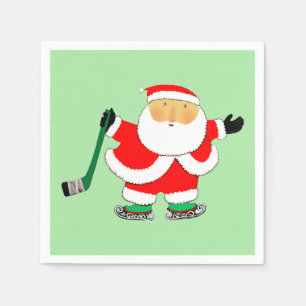 Hockey Christmas Holiday Party Napkin