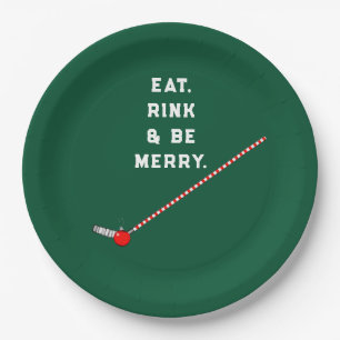 Hockey Christmas Holiday Party Paper Plate