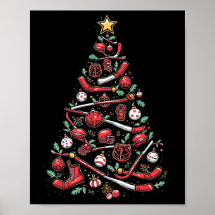 Hockey Christmas Tree Poster
