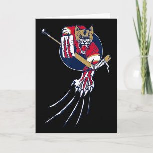 Hockey Cougar Lion Cat Ice Jungle Beast Goalie Log Card