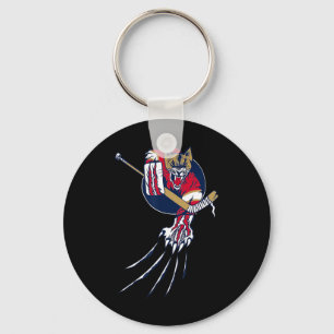 Hockey Cougar Lion Cat Ice Jungle Beast Goalie Log Key Ring