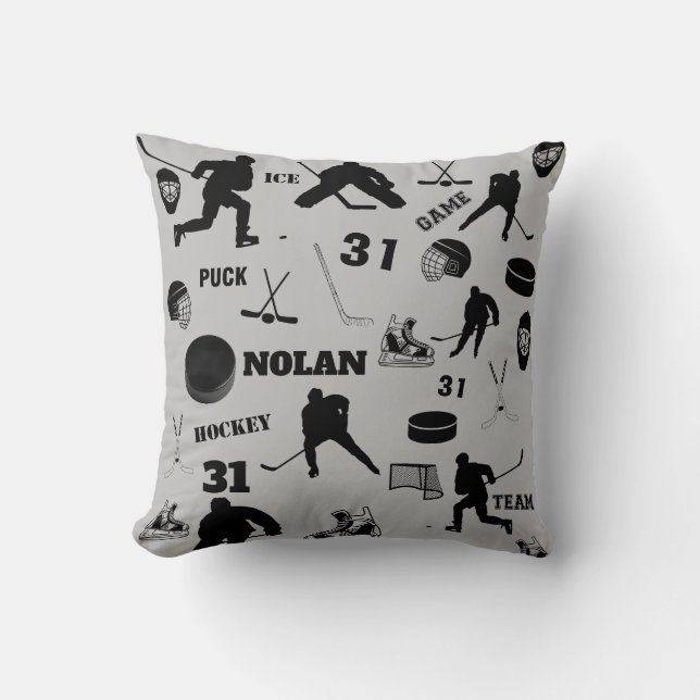HOCKEY crazy personalized pillow (Front)