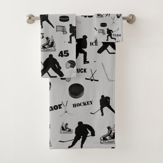 Hockey crazy towel set (Insitu)