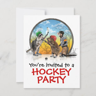 Hockey Critter Classic Party Invitation