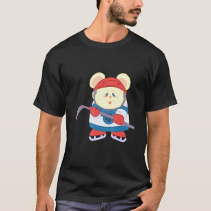 Hockey Cute Hamster Rat Player - Kids T-Shirt