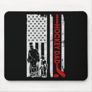 Hockey Dad American Flag Father's Day Gift for Hoc Mouse Pad