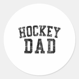 Hockey Dad Birthday Clic Bold Font Hockey Daddy  Classic Round Sticker