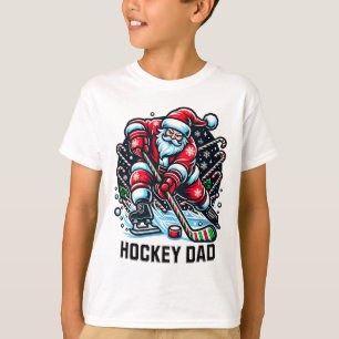 Hockey Dad Christmas And Sports And Holidays Funny T-Shirt
