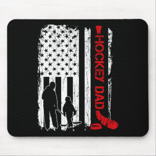 Hockey Dad Gift Hockey American Flag For Women Men Mouse Pad