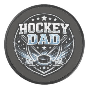 Hockey Dad Pride Ice Hockey Puck Gift for Fathers
