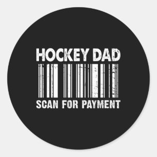Hockey Dad Scan For Payment Rcode Father's Day Classic Round Sticker