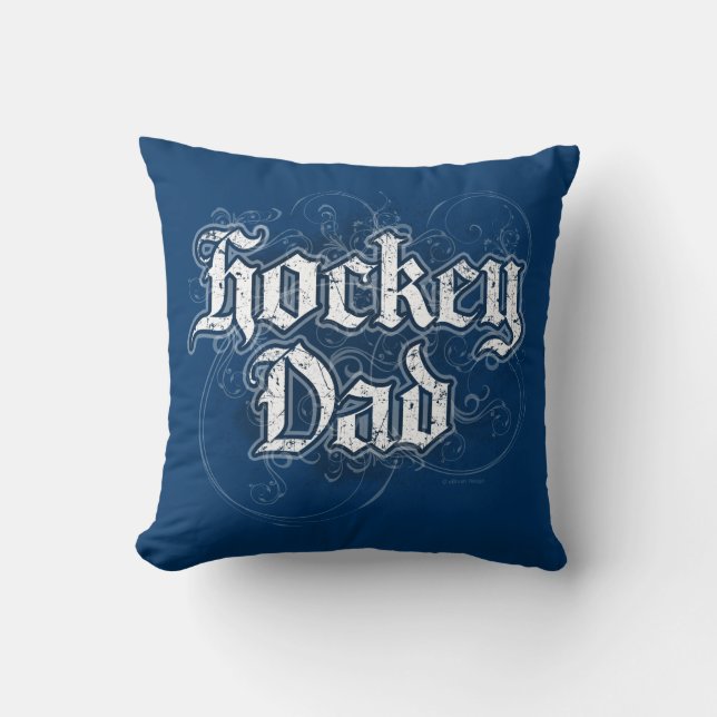 Hockey Dad Throw Pillow (Front)