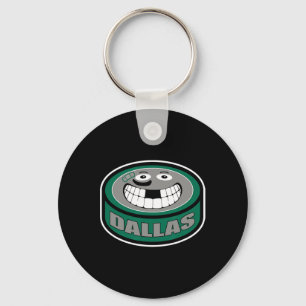 Hockey Dallas Texas Funny Kid Adult Puck Smile Fac Key Ring