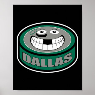 Hockey Dallas Texas Funny Kid Adult Puck Smile Fac Poster