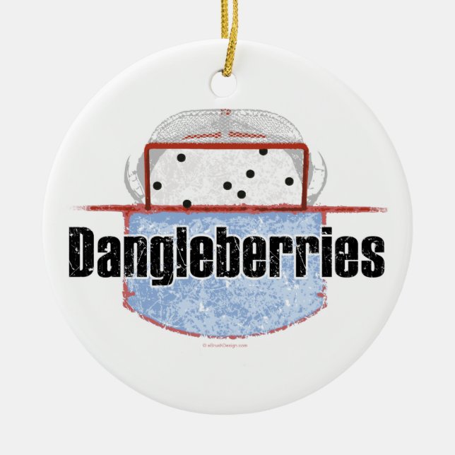 Hockey Dangleberries Ceramic Tree Decoration (Front)