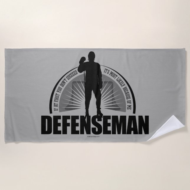 Hockey Defenseman Beach Towel (Front)