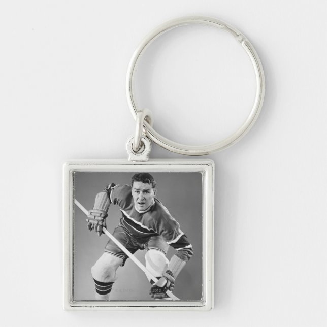 Hockey Defenseman Key Ring (Front)