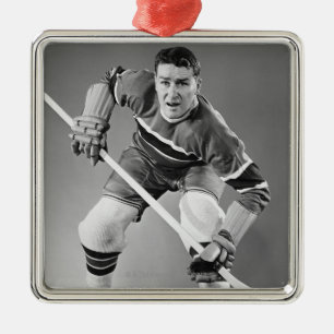 Hockey Defenseman Metal Tree Decoration