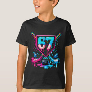 Hockey Drip 6 7 Number 67 Six Seven Meme Men Boys T-Shirt