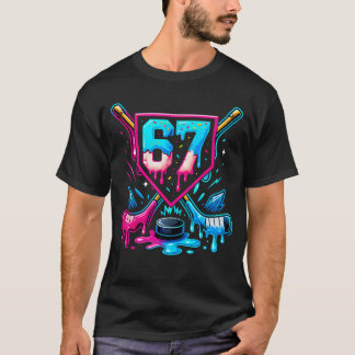 Hockey Drip 6 7 Number 67 Six Seven Meme Men T-Shirt