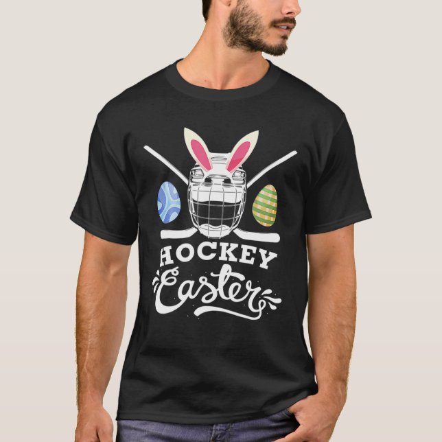 Hockey Easter Funny Easter Day Ice Hockey Player T-Shirt (Front)