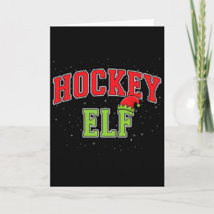 Hockey Elf Christmas Family Matching Group Xmas Card