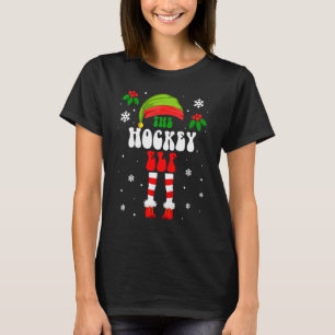 Hockey Elf Matching Family Group Christmas Holiday T-Shirt