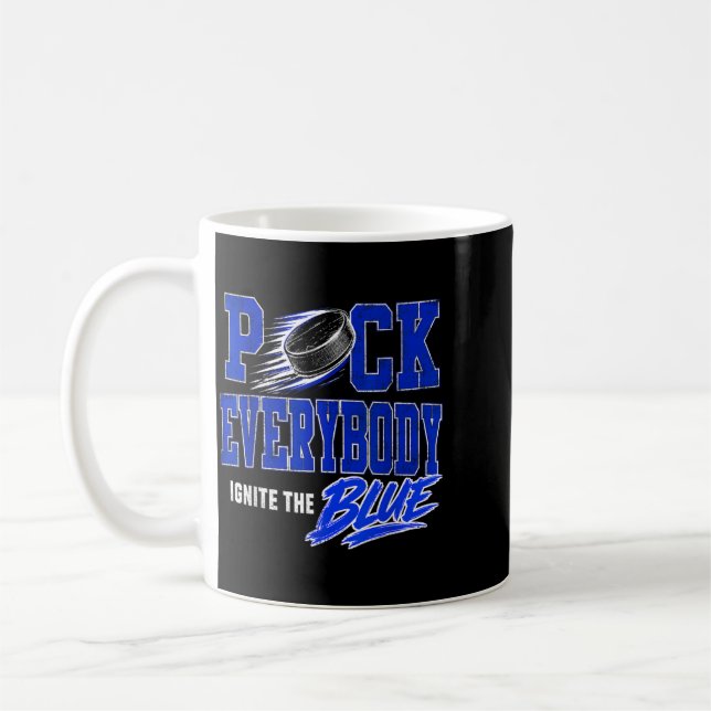 Hockey Enforcer Blue Vintage Coffee Mug (Left)