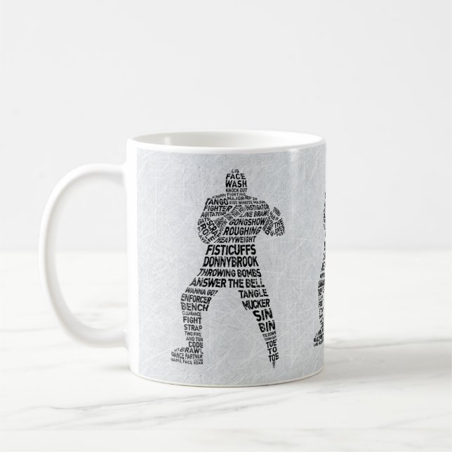 Hockey Enforcer Calligram Mug (Left)
