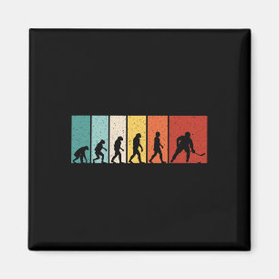Hockey Evolution Retro Ice Hockey Player Men Boys  Magnet